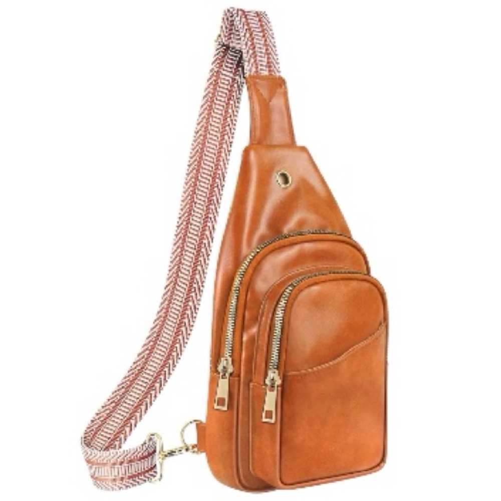 Sling Bag for Women Faux Leather Fanny Pack Detachable Strap Crossbody Bag FC1